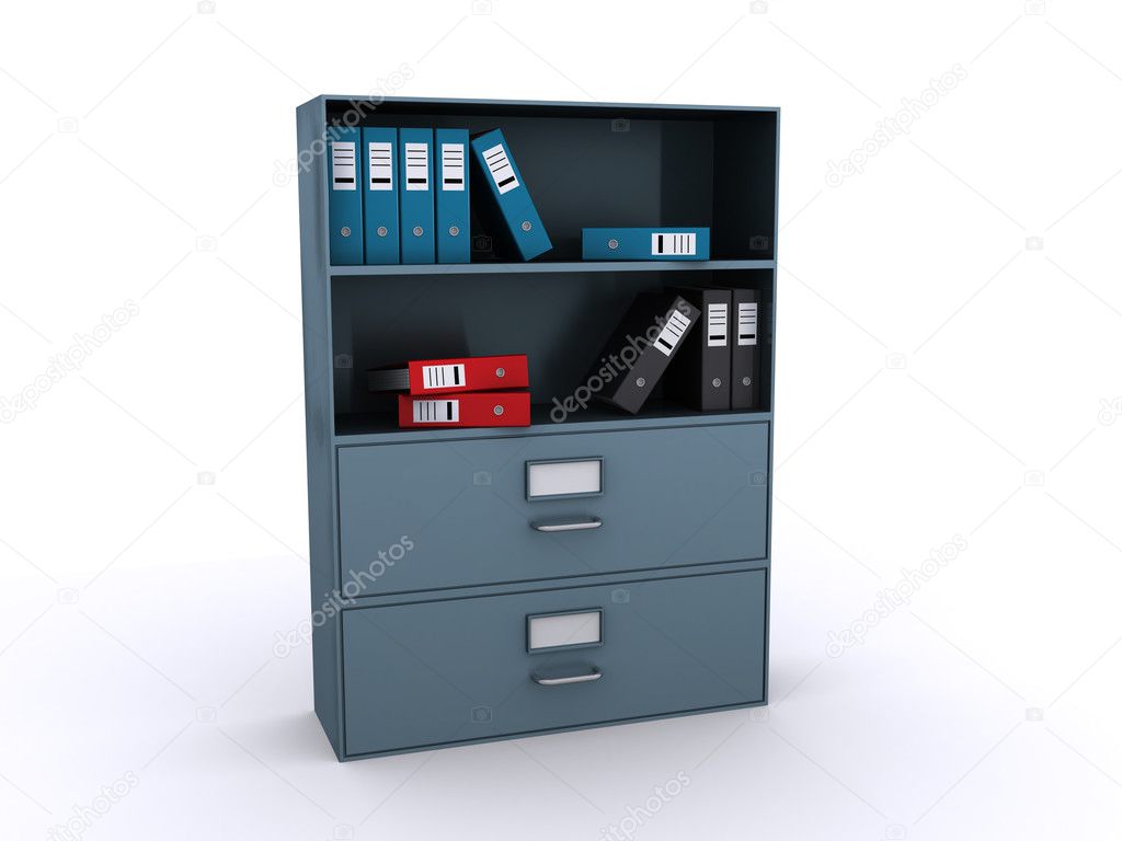 Shelves with office files