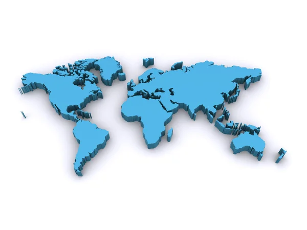 Wereld kaart 3d — Stockfoto