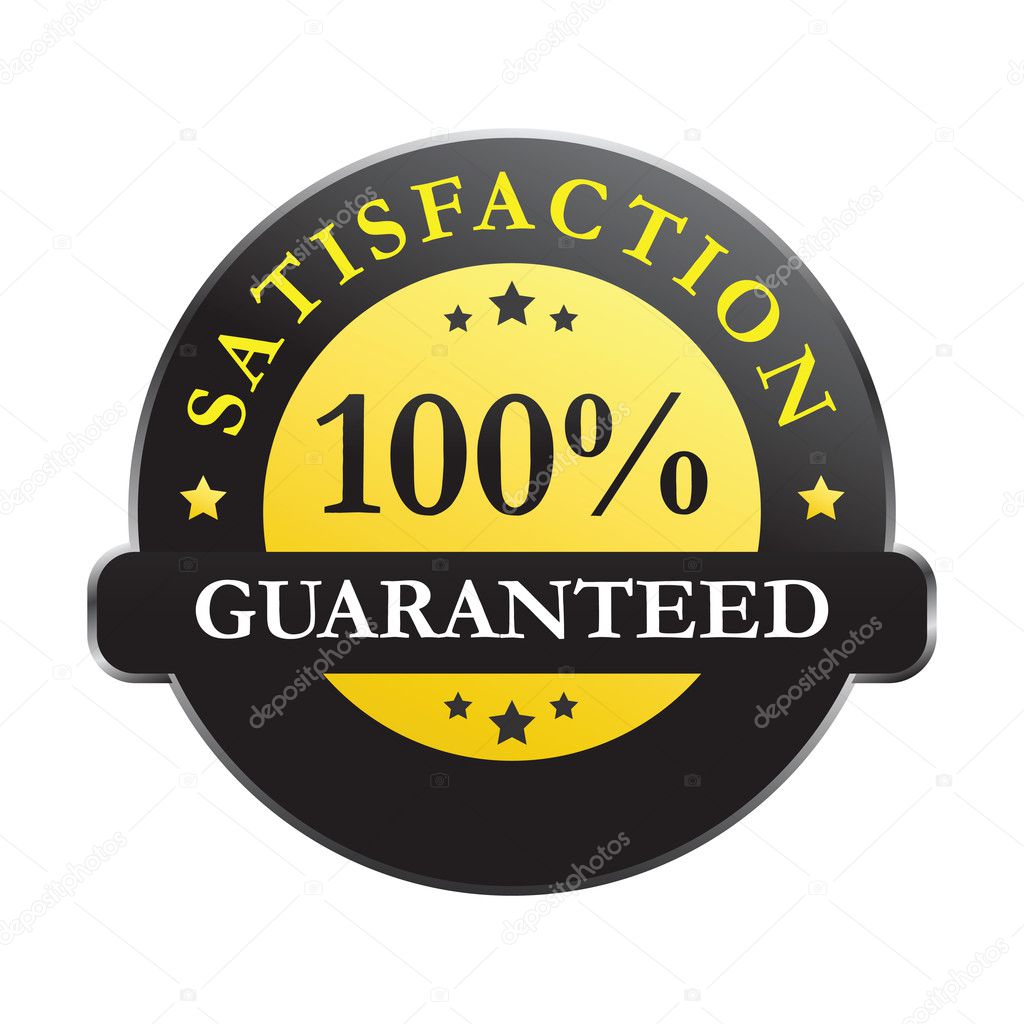 100% satisfaction guaranteed label