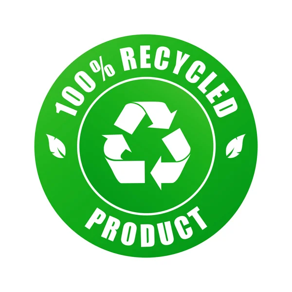 100% gerecycleerde label — Stockvector