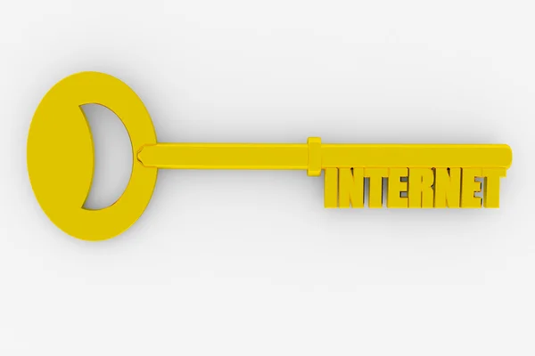 Ключ с помощью слова INTERNET — стоковое фото