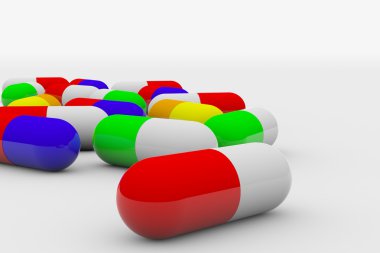 Colorful pills clipart