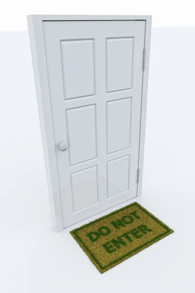 Door with a DO NOT ENTER mat — Stock Photo, Image