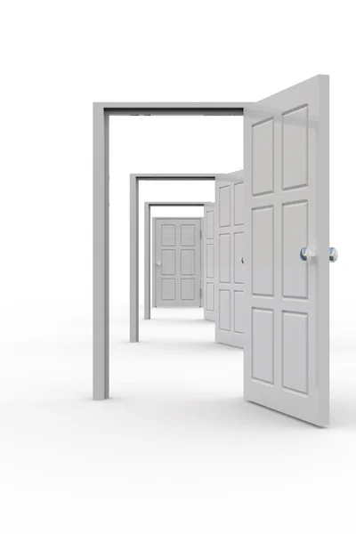 Row of open doors — Stock Photo, Image