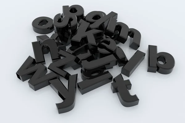 Letras 3D negras — Foto de Stock