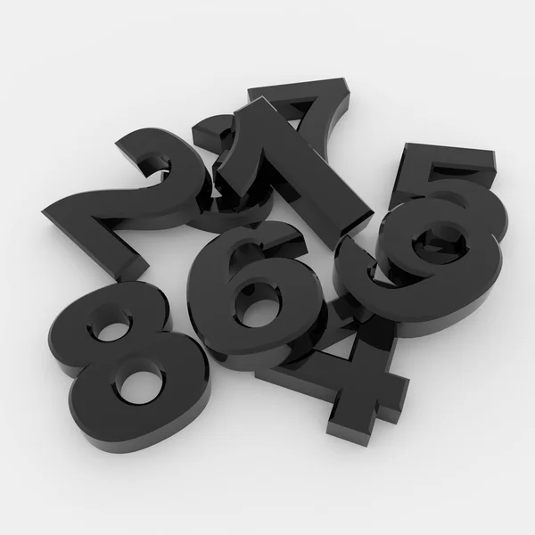 Чёрные 3D числа — стоковое фото