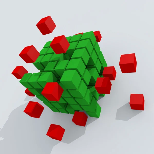 Röda och gröna kuber — Stockfoto