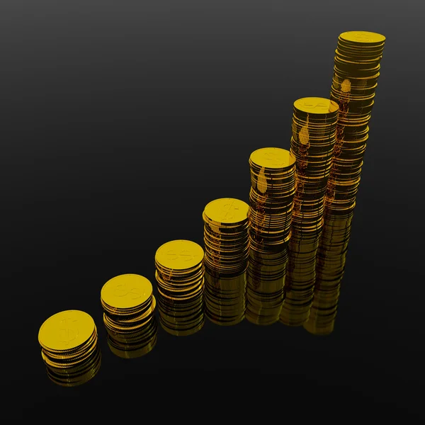 Монеты, показывающие прибыль и прибыль — стоковое фото