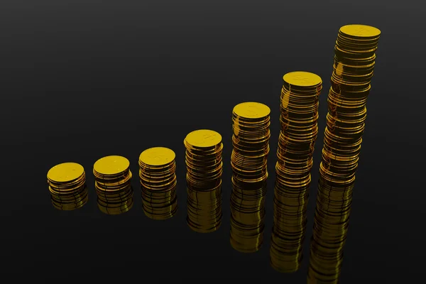 Coins showing profit and gain — Stock Photo, Image