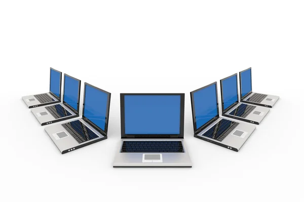Laptops aislados en blanco — Foto de Stock