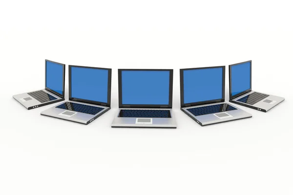 Bärbara datorer isolerad på vit — Stockfoto