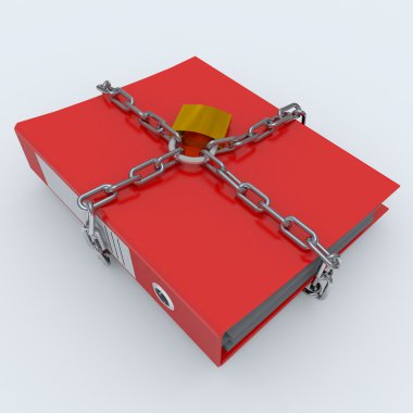 Folder closed by a chain and padlock clipart