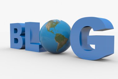 Dünya küresi harf o eski yerine koymak ile 3D word blog