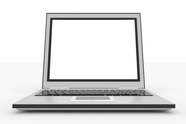 Laptopcomputer op wit wordt geïsoleerd. — Stockfoto