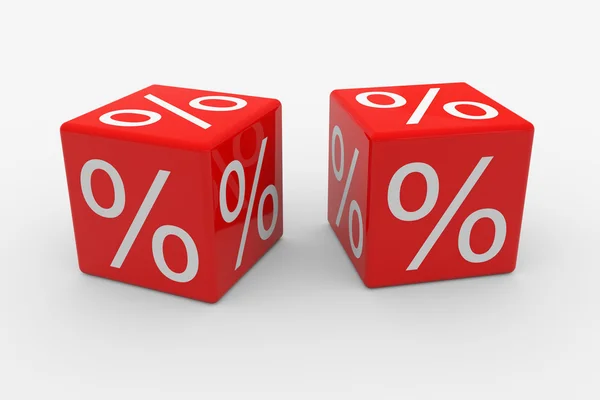 Cubi rossi con percentuali — Foto Stock