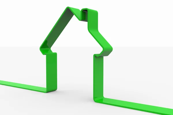 Green 3D sign of house. — Stock Photo, Image