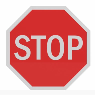 Stop sing isolated on white. clipart