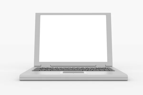 Laptopcomputer op wit wordt geïsoleerd. — Stockfoto