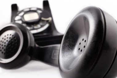 Vintage black rotary phone clipart