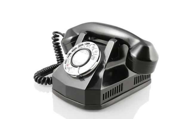 Telefone giratório preto vintage (com caminho de recorte ) — Fotografia de Stock