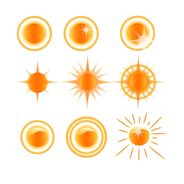 Иконы солнечной погоды — стоковый вектор