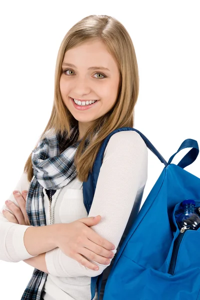 Studentin Teenager Frau mit Schultasche — Stockfoto