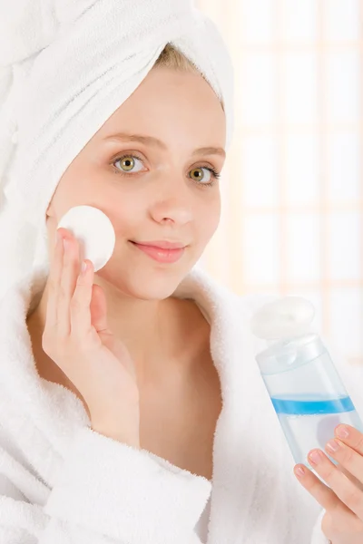 Acne facial care teenager woman clean skin — Stock Photo, Image