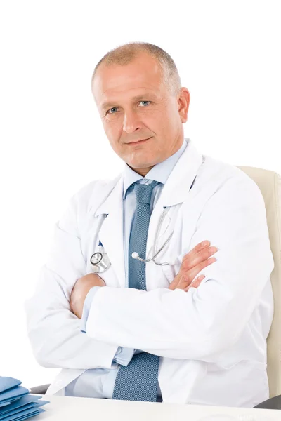 Mężczyzna dojrzały lekarz stetoskop Professional — Zdjęcie stockowe