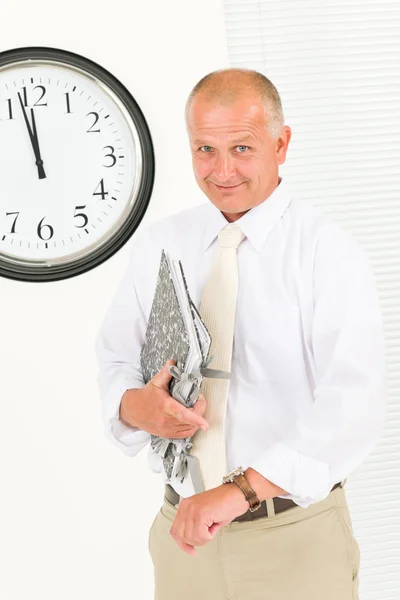Punctual businessman senior handsome portrait — Stock Photo, Image