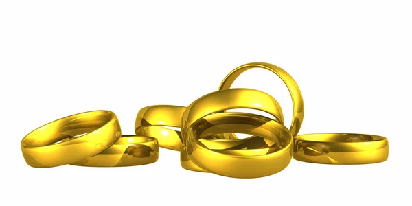 stock image Gold Wedding Rings, Clipping Path.