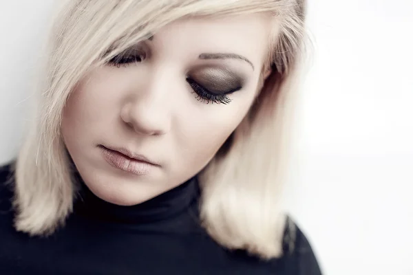 stock image Pretty young sad woman portrait