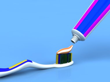 Toothpaste and brush clipart