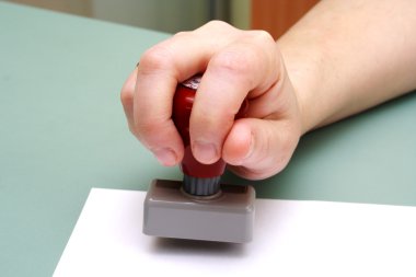 Doctor stamp in the women hand clipart