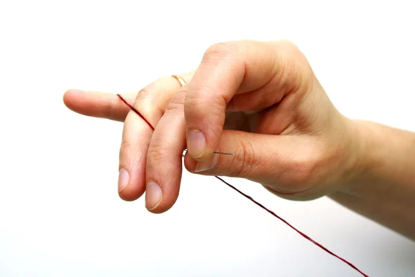 Needle and thread for sewing — Stock Photo, Image