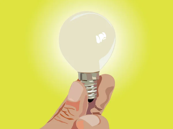 Mano con ilustración de lámpara — Foto de Stock