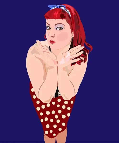 Redhead sexy rockabily girl — Stock Photo, Image