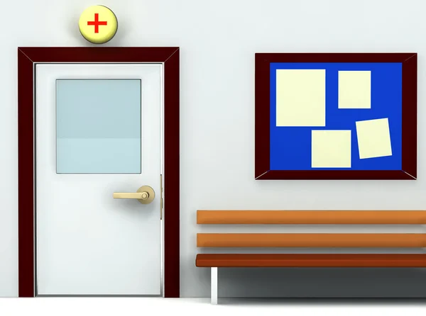 3D eines Eingangsbereichs des Arztzimmers — Stockfoto