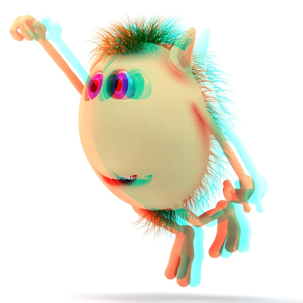 3D stereoscopic character flying puppet — Stock Photo, Image