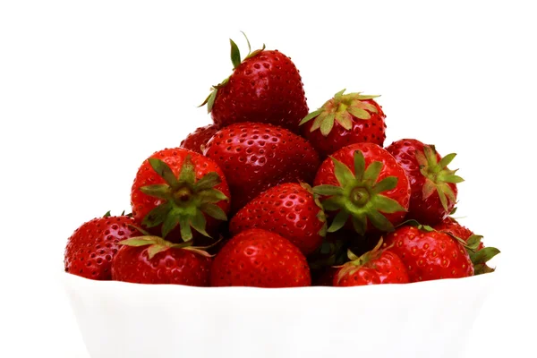 Zoomed foto de fresa en estudio blanco — Foto de Stock