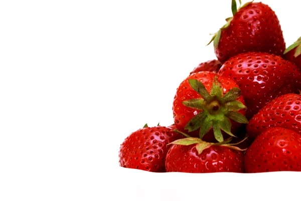 Foto zoomé de fraise en studio blanc — Photo