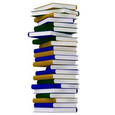 3D about pile of books in studio clipart