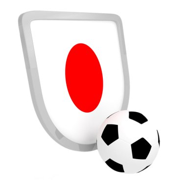 Japonya kalkan futbol izole