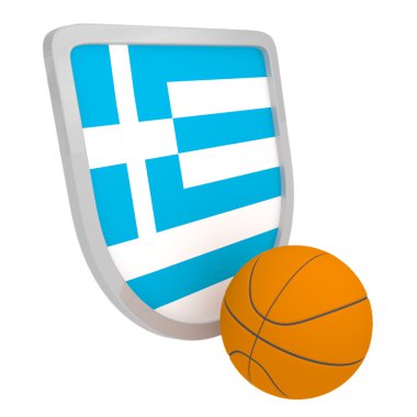 Yunanistan kalkan basketbol izole