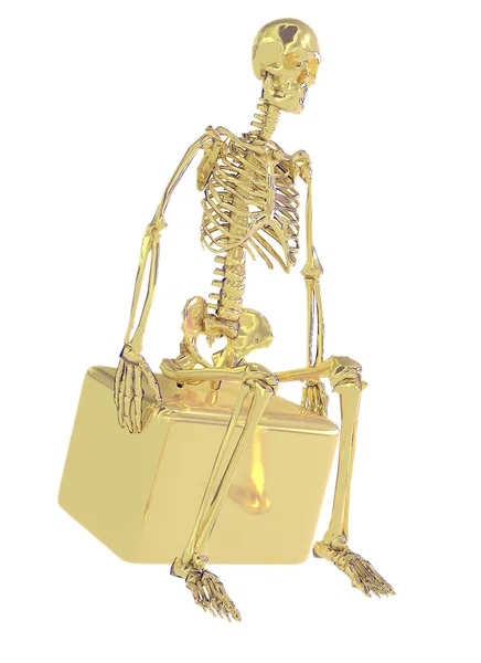 Esqueleto dorado aislado —  Fotos de Stock