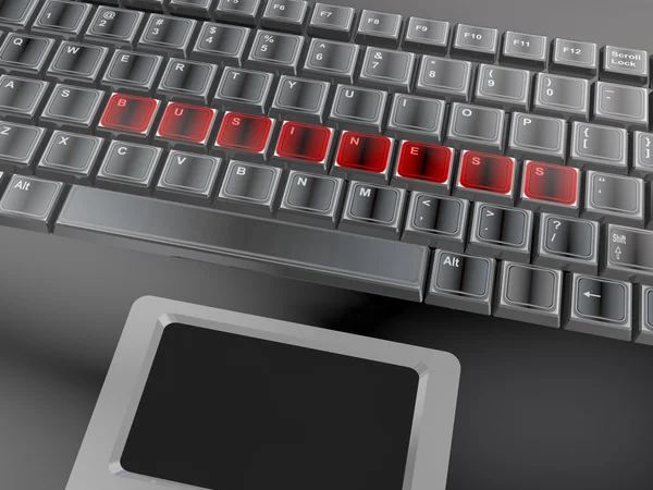 Palavra "negócio" no teclado — Fotografia de Stock