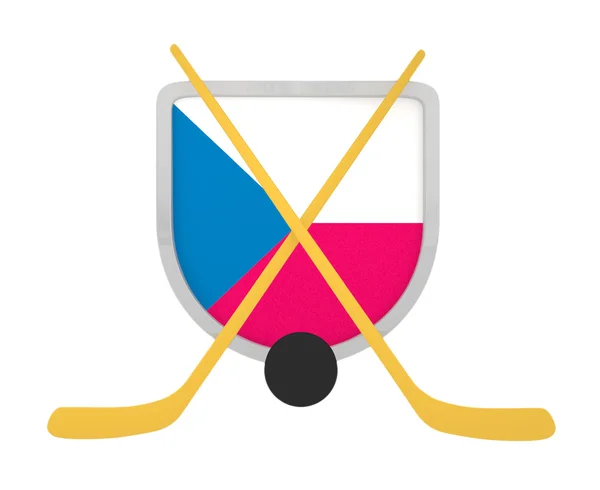 Tjeckiska sköld ishockey isolerade — Stockfoto