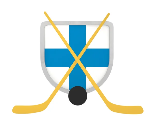 Finland sköld ishockey isolerade — Stockfoto