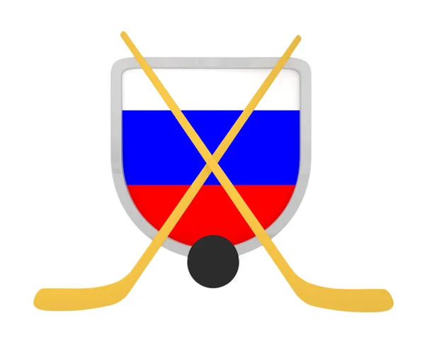Russia shield ice hockey isolated — Stock Photo, Image