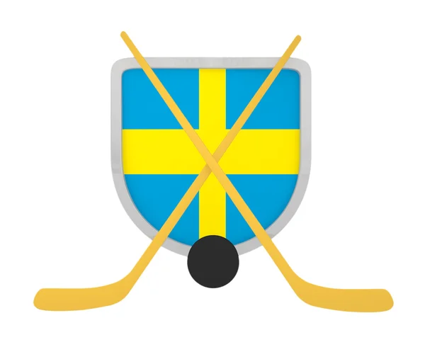 Zweden schild ijshockey geïsoleerd — Stockfoto