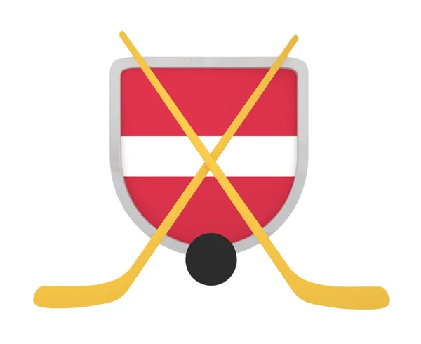 Letonia escudo de hockey sobre hielo aislado —  Fotos de Stock